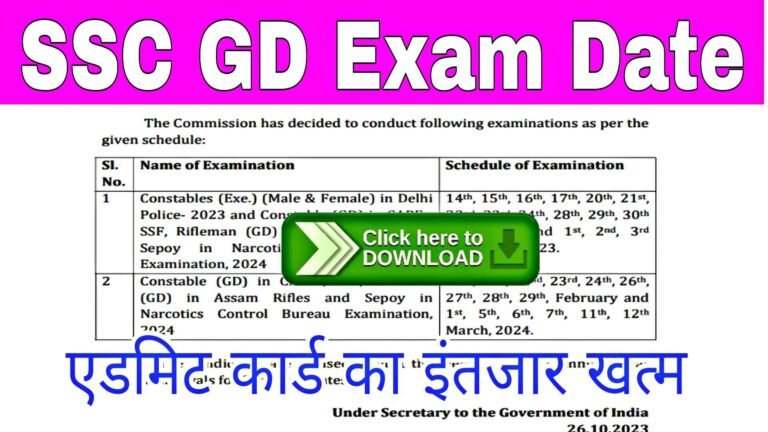 SSC GD Exam Date